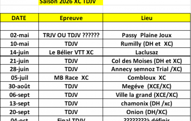 Compétition VTT Jeune 2026